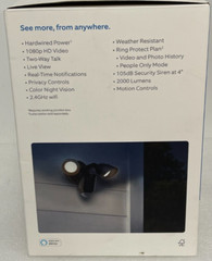 Ring Floodlight Cam Wired Plus Surveillance Camera 1080p HD Black, New