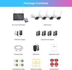 ZOSI 2K 8CH WiFi Security 3MP Camera Home System 12.5″ LCD Monitor Outdoor HDD