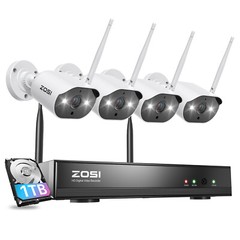 ZOSI 8CH 3MP Wireless Security Camera System IR Night NVR 2-Way Audio Ai Detect
