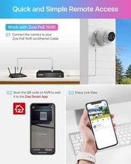 ZOSI 8MP PTZ WiFi Security Camera Dual-Lens Wired Human Car Detect C298 2.5K
