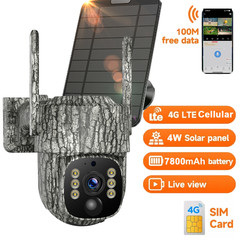 6W Solar Power Panel 4G LTE Dual Lens PIR Trail Camera 300M SIM Card 15000mAh