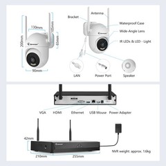 Wireless Security Camera System Two Way Audio Human Detection 10CH 1TB NVR