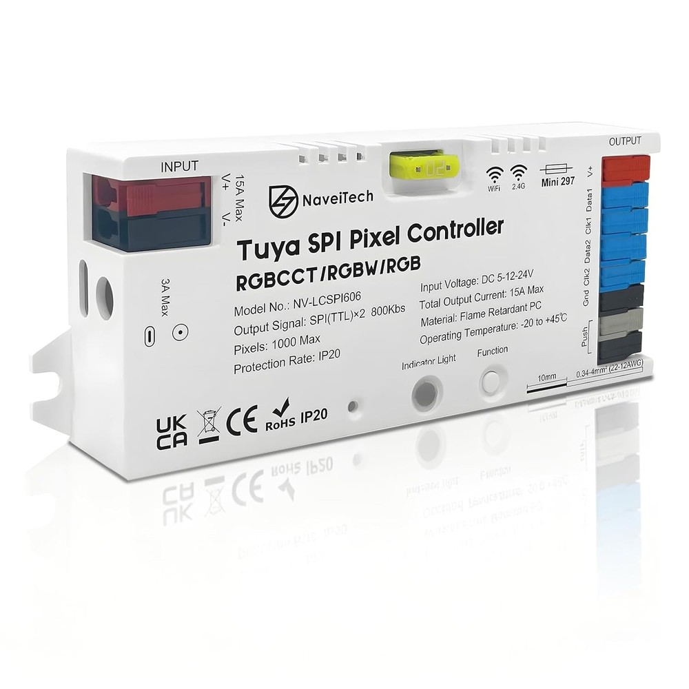 Tuya App Control SPI LED Strip Controller Mic WiFi UART UART to WiFi Control