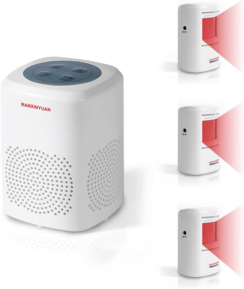 Outdoor Dog Barking Alarm & Motion Detector – 3 Sensors + 1 Receiver