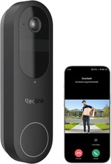 Reolink Battery Video Doorbell 2K Black Wireless Smart Security 150° x 150° View
