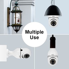 WiFi 2MP E27 Light Bulb Camera Smart Home Motion Detection Surveillance IP Cam