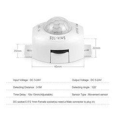 DC 5V-24V 3A PIR Motion Sensor Light Switch IR Detector Time Delay 2/4/6PCS