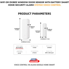 Smart WiFi/Zigbee Door Window Sensor Home Security Alarm Battery Powered Wireles