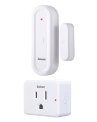 Wireless Door Sensor Outlet Plug Kit – Mini Contact Window Sensor, 130ft Range,