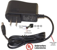 5pcs. 12V DC 1A 1000mA Power Adapter Supply UL Listed Certified 2.1mm 5.5mm