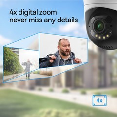 4PCS Wireless Security Camera System Dual Lens WiFi Smart Outdoor Night View 4MP
