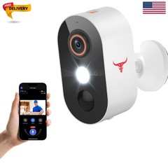 1080p Wireless Security Camera with AI Human Detection, Night Vision, 2-Way T…