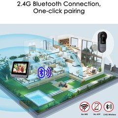 Doorbell Wireless No Subscription with Monitor, Waterproof Video Intercom 108…