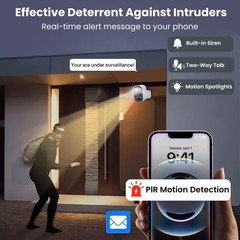2026 Upgraded 2K Security Cameras Wireless Outdoor, Free Cloud Storage, 1-6 M…