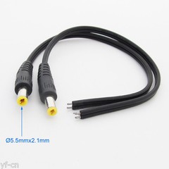 1pc 25cm 18AWG DC Power Cable Pigtail 5.5×2.1mm DC Male For CCTV Security Camera