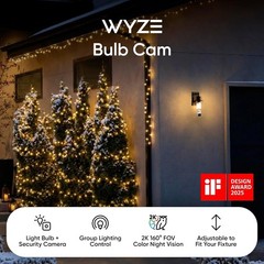 Bulb Cam Security Camera, 2K HD Outdoor Light Bulb Camera, Color Night Vision…
