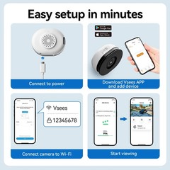 4MP 2.5K Window Camera Wireless Security Camera 7/24 Recording 5G&2.4G WIFI
