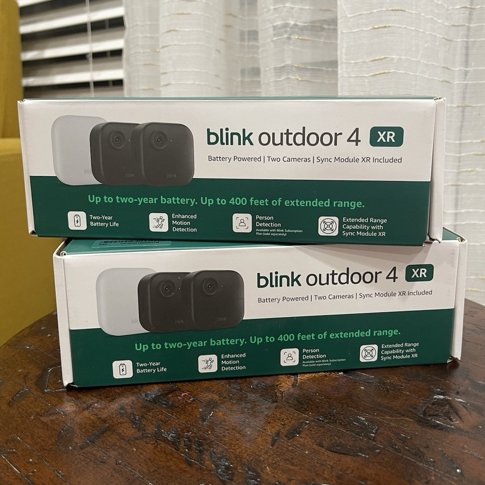 Blink Outdoor 4 XR 1080p Wireless Wi‑Fi 2-Camera Kit w/ Sync Module XR, Battery