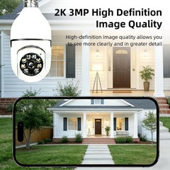 5G & 2.4G Dual-Band Light Bulb Camera – Motion Detection & Local Cloud Storage