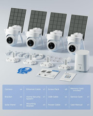 4K Ultra HD Solar Security Cameras Wireless Outdoor, No Subscription Required, H