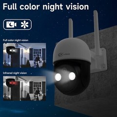 Wireless Solar Powered WiFi Camera Outdoor 4MP 2K PTZ Home Security Camera CCTV