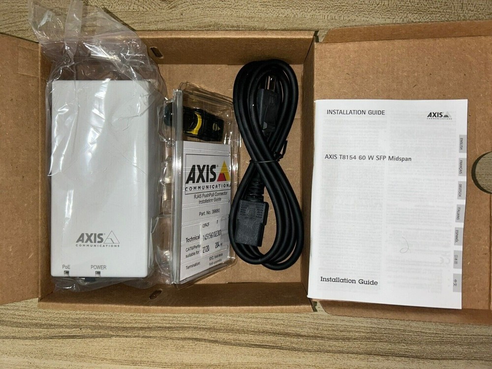 Axis T8154 60w PoE SFP Midspan. Compact, Plug-Play Media Converter W PoE