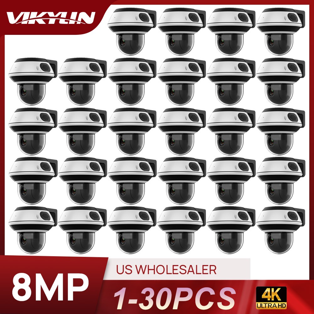1-30pc Vikylin 4k 8mp PTZ 5X ZOOM IR Security IP Camera 2-Way Audio POE CCTV Lot