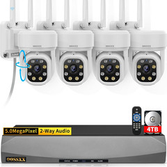 (2026 Update 120 Day Storage) 5MP PT Wireless Security Camera System with AI Hum