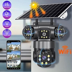 2X V380PRO 3 Lens 6MP Solar Home Security Camera Outdoor Wifi Wireless PTZ CCTV