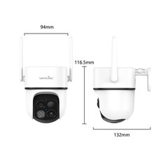 Wansview Solar Wireless Security Camera 360°PTZ 2K 3MP Dual-Cam Human Detection