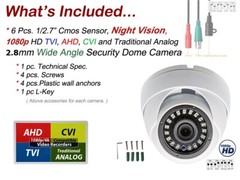 Wide Angle Indoor Outdoor Surveillance HD Dome Camera for CCTV Security Systems