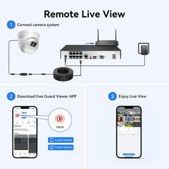 4K 8MP PoE Security Camera System 8CH NVR H.265+ Human Detect IP66 Waterproof