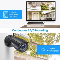 ZOSI 5MP Lite 8CH DVR 1080P Outdoor Security Camera System with Hard Drive 1TB