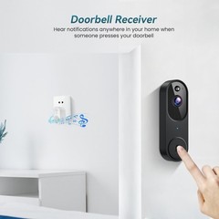 Wireless Wi-Fi Video Doorbell Camera with Two Way Audio, AI Black