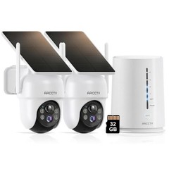 ARCCTV 4MP Wireless Solar Battery Security Camera System WIFI Pan/Tilt Home IP66