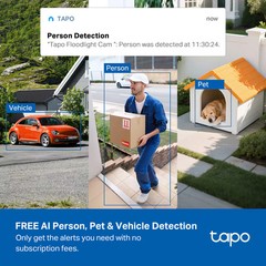 TP-Link – Tapo Floodlight and Wireless Pan-Tilt Security 2K QHD Camera, 360° …