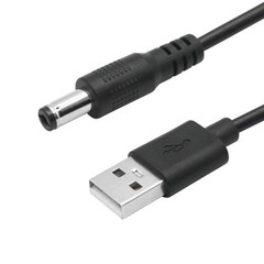 USB to DC 5.5 x 2.1mm Power Cord 2M/6FT, 5V USB 2.0 A Male to DC 5521 Male Pl…