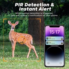 4G LTE 2.5K Cellular Security Camera Solar Smart AI Detection Mobile Remote View