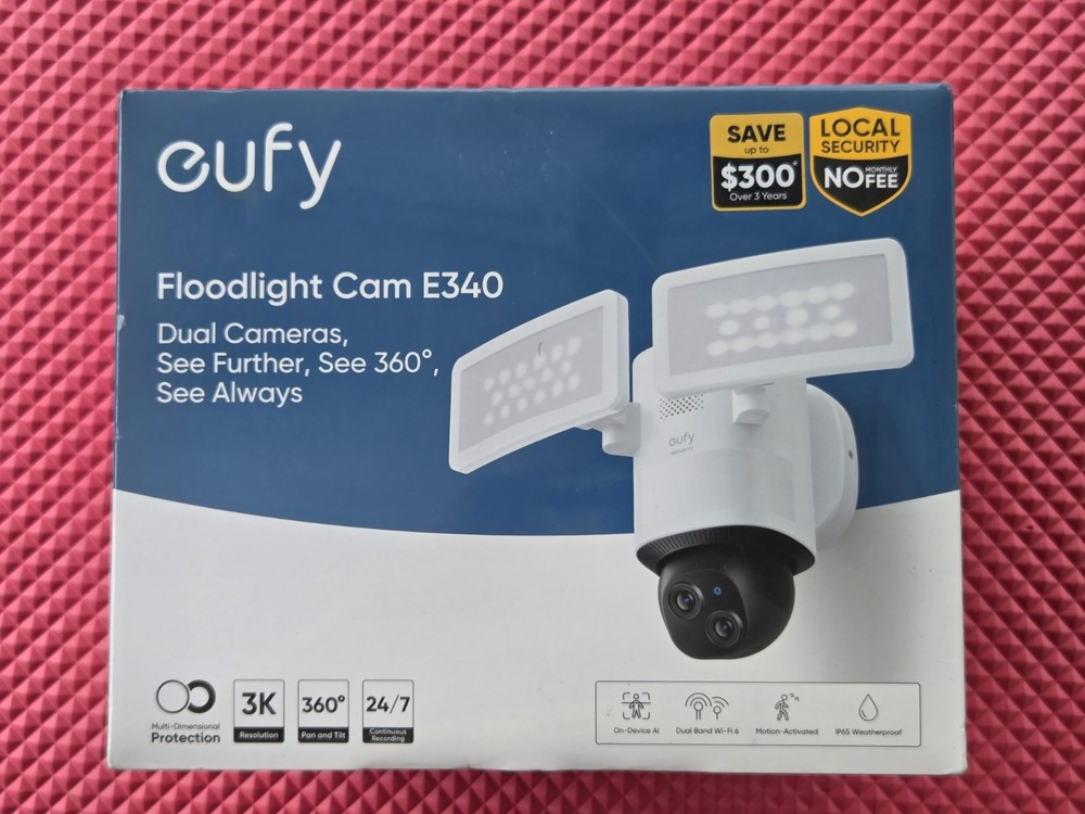 NEW Eufy Floodlight Security Camera E340 3K Dual Camera Color Night Vision