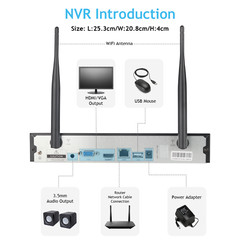 Jennov 5MP Wireless Security Camera System Infrared Night Vision IP66 1TB HDD