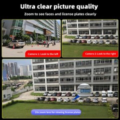 3 Lens HD 12MP WiFi IP Camera Wireless Outdoor CCTV PTZ Home Security IR Cam