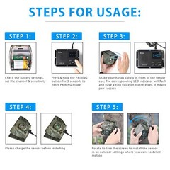 1800ft Driveway Alarms Wireless PIR Motion Sensors Recharge Outdoor Weatherproof