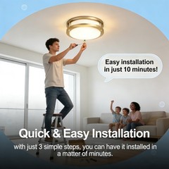 Drosbey 36W Dimmable LED Ceiling Light Fixture, Flush Mount 36W, Brush Nickel