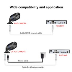 164FT 50M Cat5E PoE IP Camera NVR Ethernet Cable Outdoor RJ45 Jacks Cord Wire
