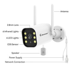 Wireless IP Security Camera System 5MP 10CH NVR Two-Way Audio 24/7 Recording