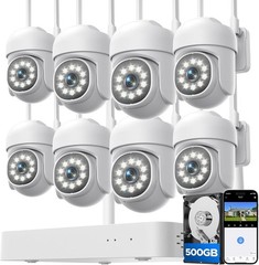 10CH Security Camera System Wireless Surveillance NVR Pan Tilt Zoom Camera Set