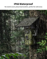 Solar Cellular Trail Camera 1440P 4G LTE Game Camera Hunting Camera 128G TF Card