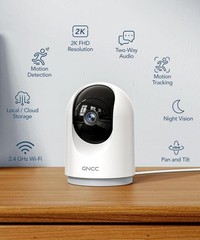 GNCC Indoor Security 2K Cameras Home Security w/ Motion Detection, Phone App +