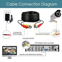 4 X 125Ft Video&Power Cable for Night Owl HD CCTV Security Camera Wire Cord
