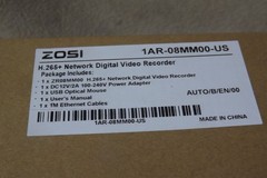 ZOSI 1AR-08MM00-US 8-Channel H.265+ Network DVR Security Recorder (No HDD)